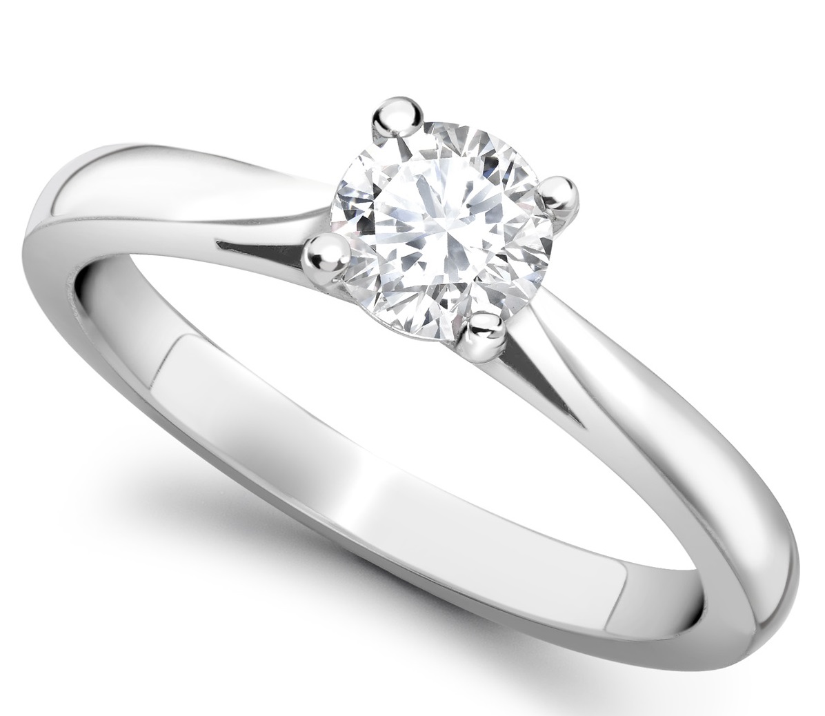Round 4 Claw White Gold Engagement Ring GRC650 Main Image